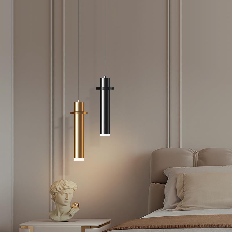 床头吊灯高级感轻奢卧室吊线 线灯主卧垂线 线灯屏风装饰灯玄关氛