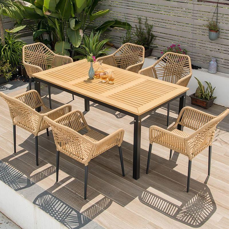 北欧户外桌椅庭院藤椅室外休闲 椅子别墅花园藤编桌椅组合防水防