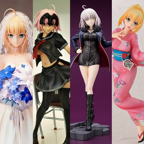 Fate 塞巴Saber吾王 摩托和服婚纱皇家礼服水手手办摆件 贞德礼物