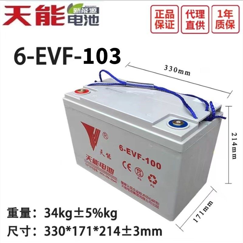 天能电瓶12V100AH电池洗地机电动汽车四轮车巡逻车三轮车6EVF100a 电动车/配件/交通工具 电动车电池 原图主图