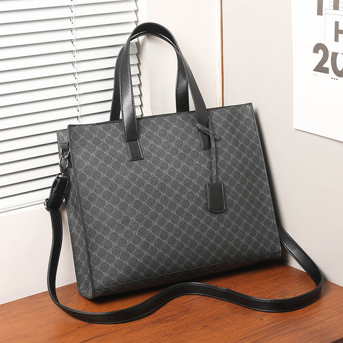 太子鸟手提包欧美复古休闲出差印花箱包