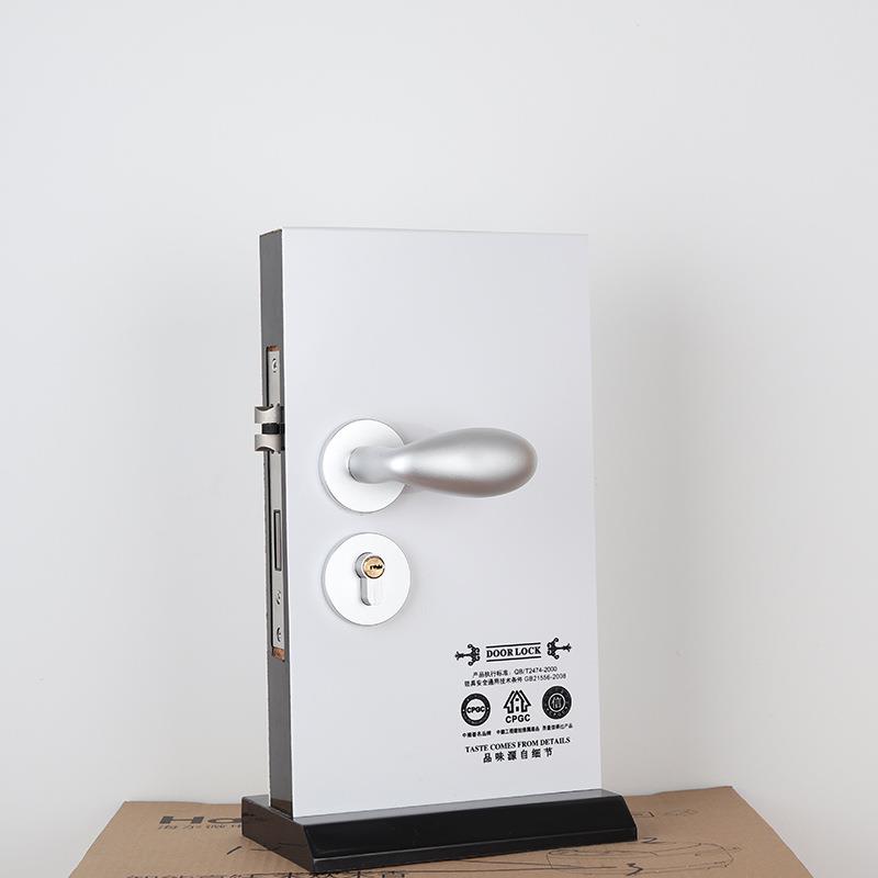 太空铝实心房门锁室内实木门锁沙白锁具执手锁分体蛋蛋锁五金