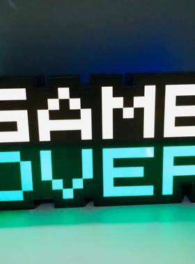 GAMEOVER游戏氛围灯马赛克图标灯三档位调节灯USB变色夜灯拾音灯