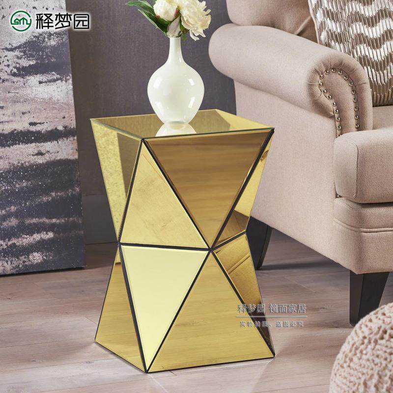 释梦园镜面角几玻璃边几沙发几简约欧式新古典后现代家具F0460