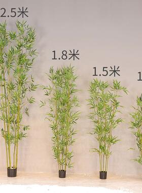 僮烨仿真竹子室内装饰隔断屏风假竹子挡墙造景室外装饰竹盆栽绿植