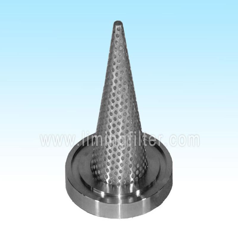 生产临时过滤器管道用锥型过滤器带手柄不锈钢锥形滤网