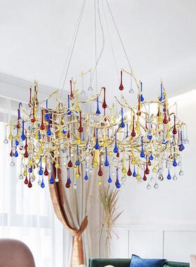 葡萄牙serip全铜水晶吊灯美式复古水晶灯别墅客厅灯创意树枝灯