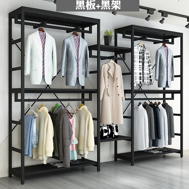 简约服装店展示架卧室靠墙开放式衣柜衣帽间落地组装挂衣架置物架