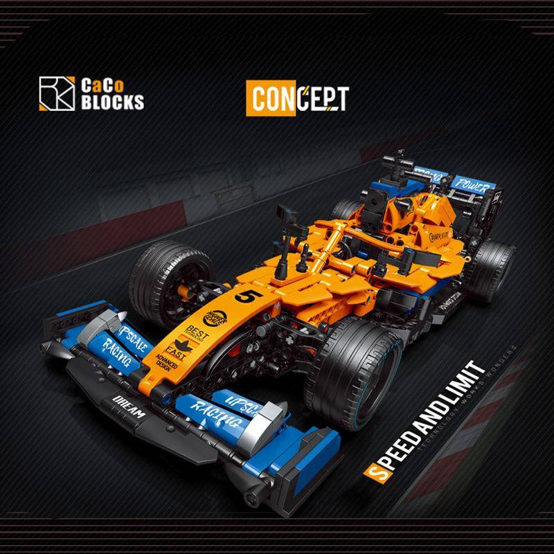 创意仿真小号橙色F1方程式C016积木赛车拼装儿童青年玩具热卖
