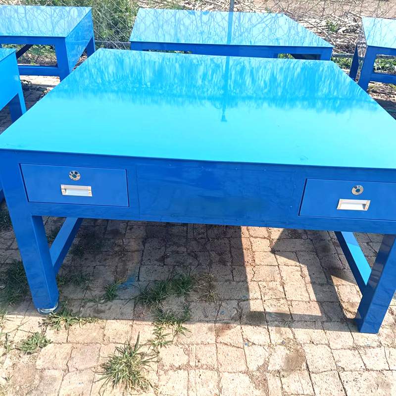 钳工操作台模具平台维修桌A3钢板工作台虎钳飞模检验台加厚承重