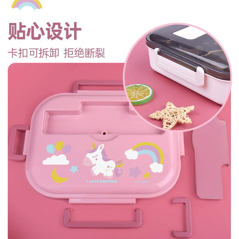 A5L316L不锈钢小学生饭盒分隔型儿童分隔防烫带饭午餐盒密封