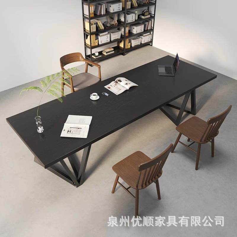 现代简约大板实木书桌椅去客厅化学习桌洽谈桌电脑桌办公桌书法桌