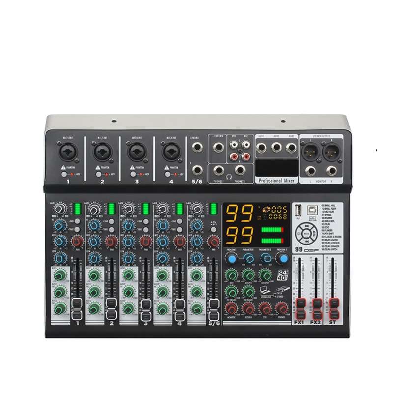 专业99 DSP效果演出用调音台6/8路调台小型调音台电家用舞台k歌