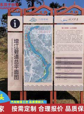 广东万里碧道导视标识牌制作总平面图宣传栏引导标牌文化宣传立牌