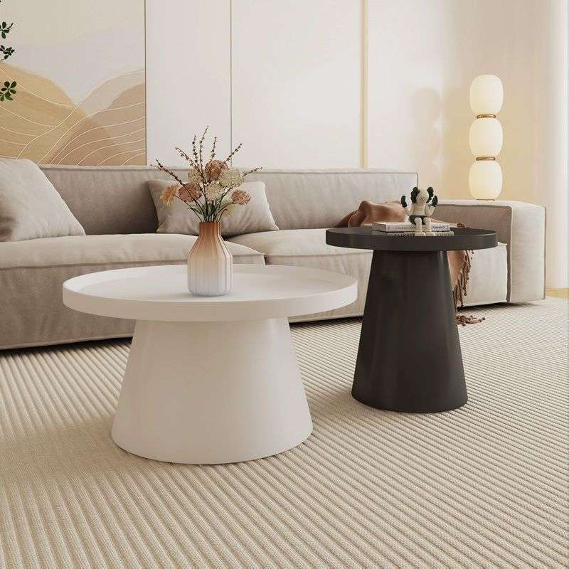 现代北欧简约铁艺茶几小户型客厅家用网红创意圆形轻奢组合小边几