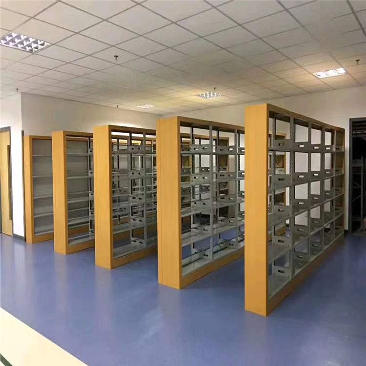 学校图书馆钢制书架阅览室书店置物书柜铁皮单双面多层档案架