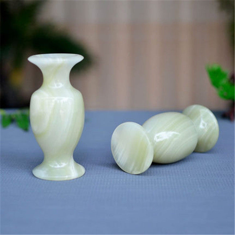 玉器工艺品阿富汗白玉花瓶摆件白玉缠丝玉小花瓶家居饰品摆件