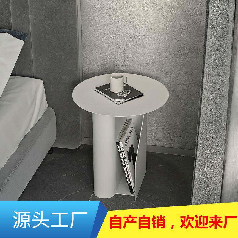 北欧设计师卧室床头柜现代简约白色极简小型创意床边柜轻奢小桌子