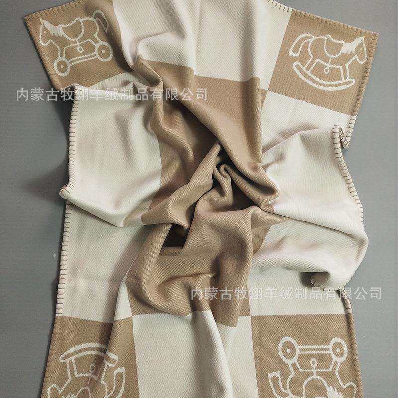 牧翎2022摇摇马羊毛毯小马羊毛羊绒毯儿童盖毯婴儿羊绒毯飞行毯