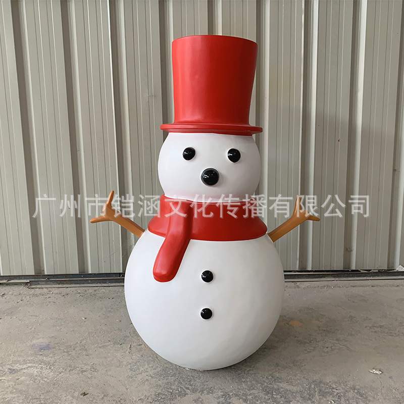 大型圣诞雪人泡沫模型雕塑商业街美陈装饰道具玻璃钢雕塑落地摆件