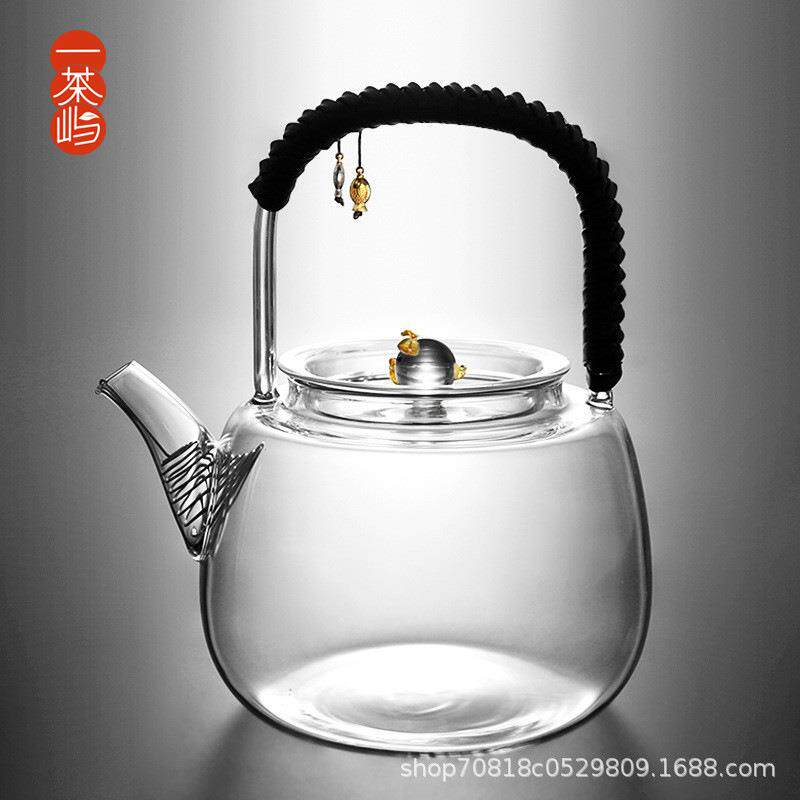 日式玻璃壶烧水壶高温加厚煮茶壶电陶炉茶炉专用提梁壶大号单壶