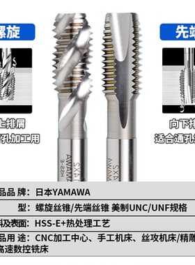 Z-PRO YAMAWA进口美制螺旋丝攻1/4unc0-80 3/16U含钴英制先端丝锥