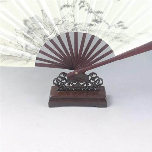 实木扇架折扇扇架扇托摆放扇子木托底座中式复古落地展示架