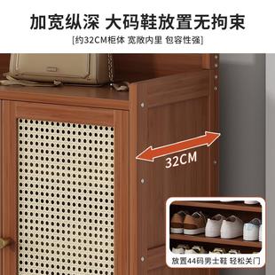 门口家用鞋架子好看结实耐用鞋柜带门小户型收纳神器实木多层防尘