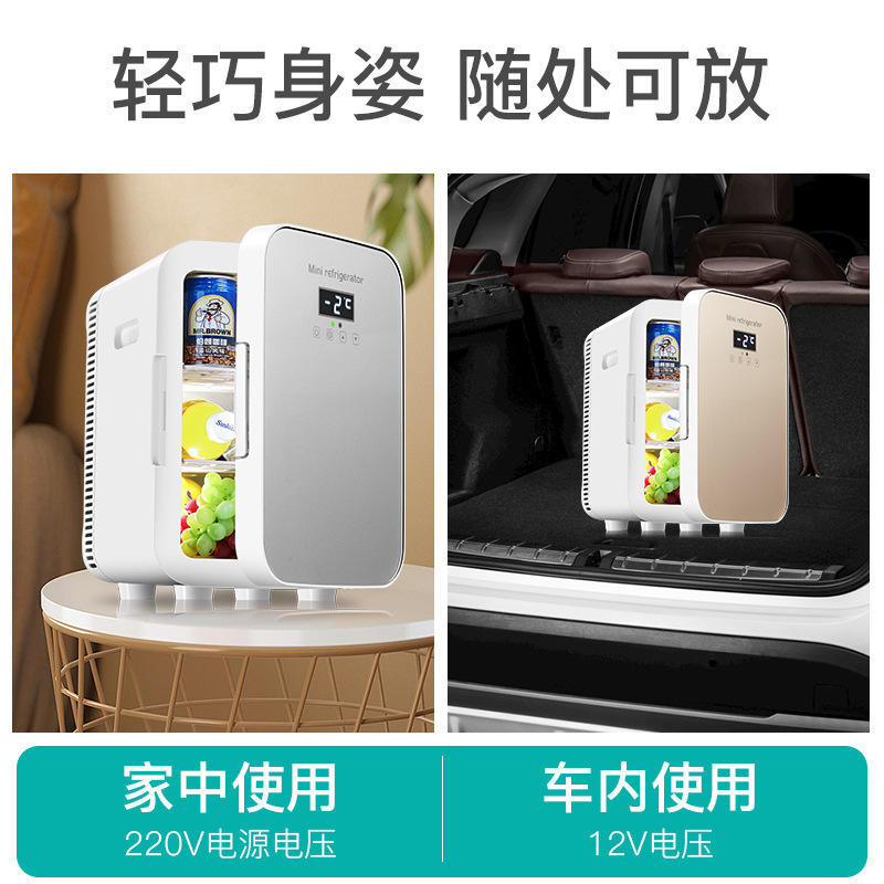 迷你小冰箱宿舍小型家用便捷式车载冰箱车家两用制冷暖箱