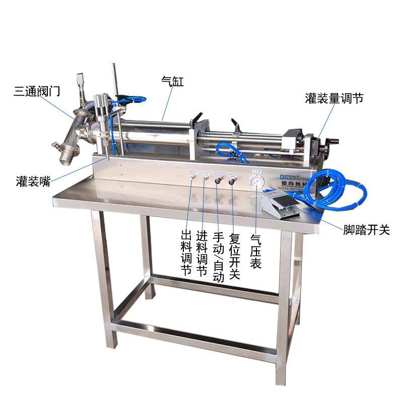 凉茶汤汁液体灌装机半自动卧式灌装机菜籽油食用油定量气动灌装机