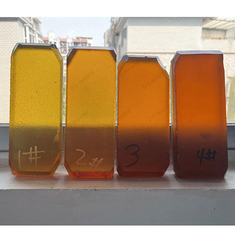 合成压电水晶原石黄色合成水晶原料未切割块状