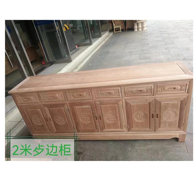 实木餐边柜格唐木菠萝格木白胚餐边柜古典雕花储物柜白胚格木碗柜
