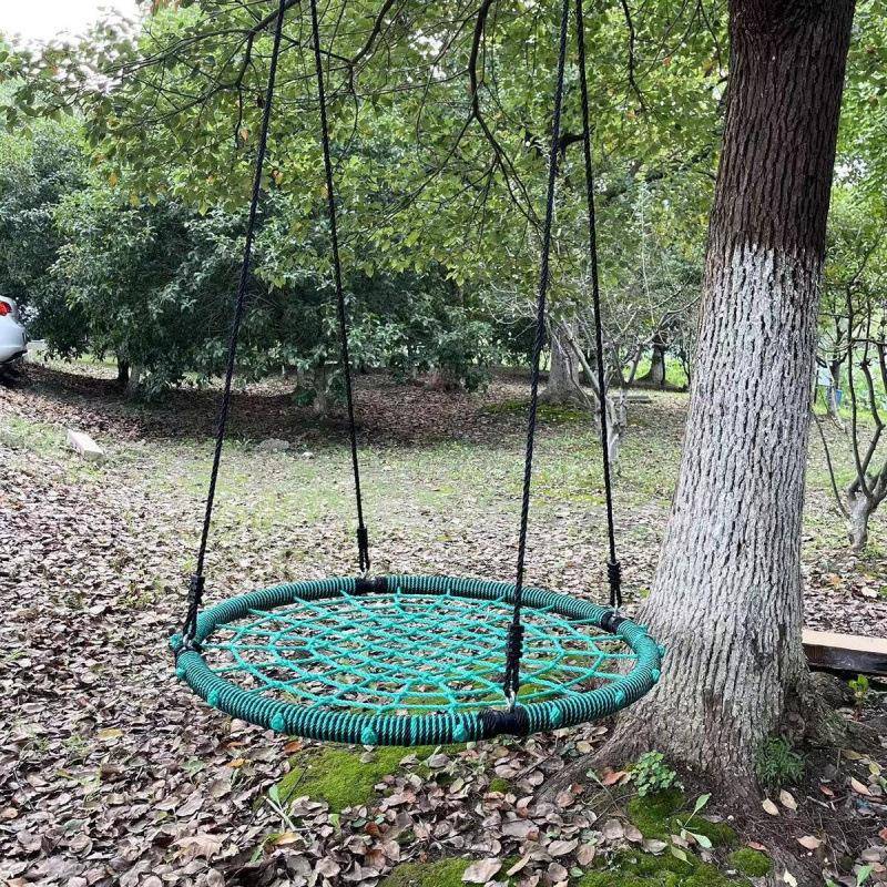 户外圆盘秋千室内庭院悬挂吊床吊椅幼儿园风景区公园儿童圆形荡秋