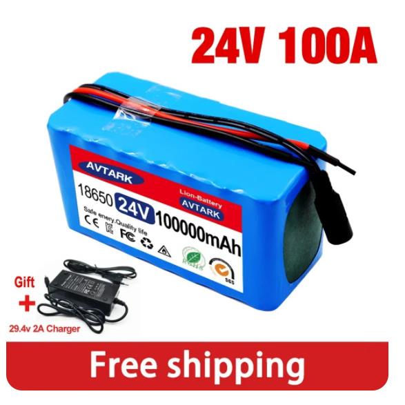 24V100000mAh7S3P18650可充电锂离子电池轮椅自行车电池组