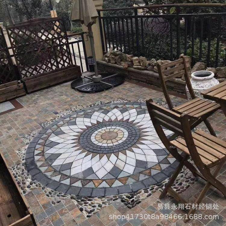 农村院子铺的地砖室外/户外庭院花园/阳台地砖庭院拼花马赛克
