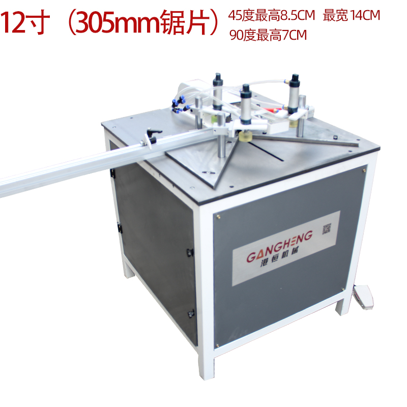 半自动多功能45度90度铝合金型材木材对角气动高精密锯切割切角机