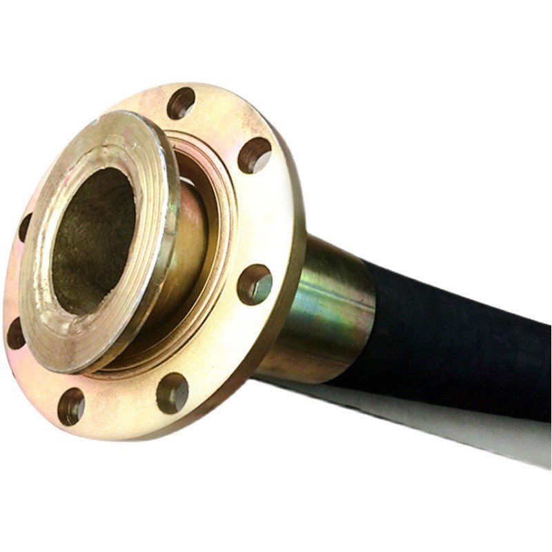 扣压法兰橡胶软管超高压80/456寸大口径水泵出水钢丝黑胶管排泥浆