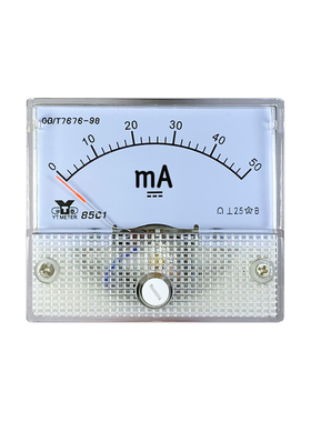 85C1毫安表微安表直流电流表50ma 100ma 50ua 500ua 1ma 56x64mm