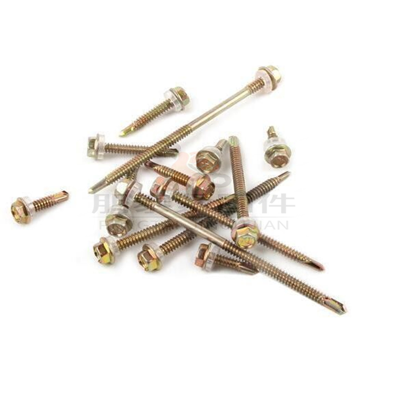 国标外六角高强钻尾丝燕尾自钻螺丝自攻自转彩钢瓦钉罗丝带垫套筒