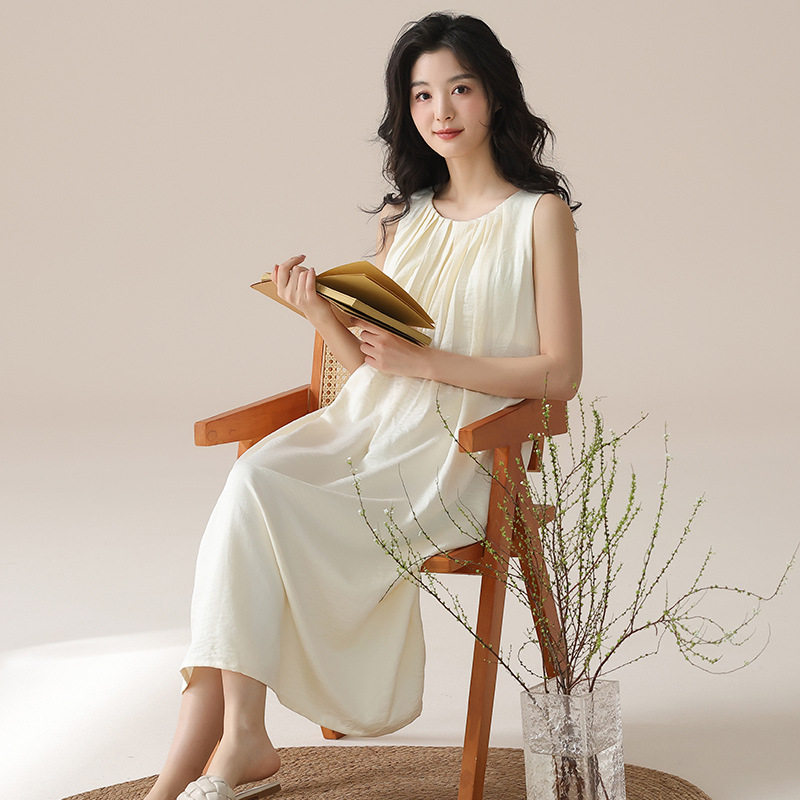 带胸垫睡裙女士夏季薄款棉背心长裙性感公主风夏天睡衣大码连衣裙