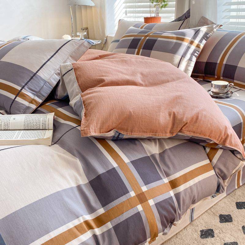 双面斜四件套1人zFFe5x4T00全棉单被套床单薄枕头单三件套夏季被