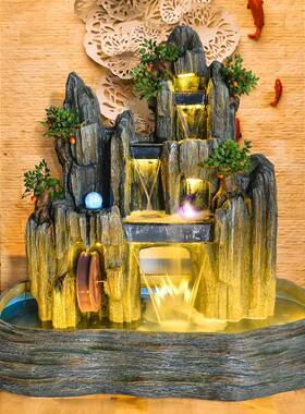 大型园流水假山tb-58525风水轮喷田大池鱼缸客厅阳泉台玄关鱼花园