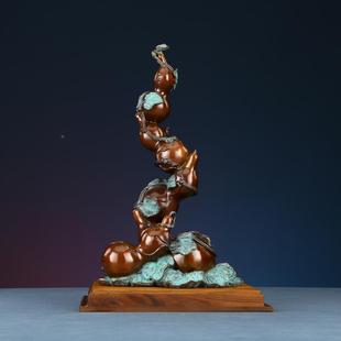 5Z客W五福临门彩铜葫品芦F76M5755摆件家居装 公饰品厅玄关办室工