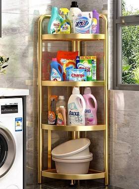 2025款卫间置物架三角浴室墙落地角生收纳架可折叠多XKE层整理新