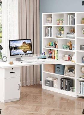 转角书桌书柜一书架合式写字儿童体学习组桌家用卧室电92280脑桌