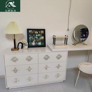 四叶草斗梳柜台法主卧意式 极简妆638置物架家用九斗柜一体梳妆 式