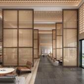 法式 饰隔断民宿酒店办公叠可折简约移GAR室 实木动藤编折屏遮挡装