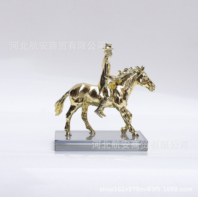 现代简约轻奢金属水晶桌面摆件