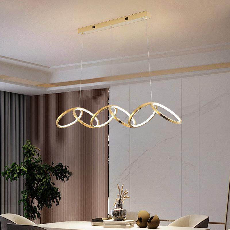 2025新吧款餐厅吊灯670现简约不锈代钢创意吊灯饭厅极简轻奢台餐