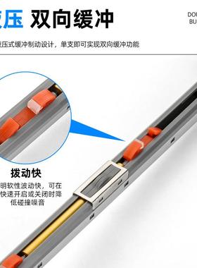 推拉色门轨道滑轮门缓冲移门48157滑轮轮折叠黑白吊轨配吊件静音